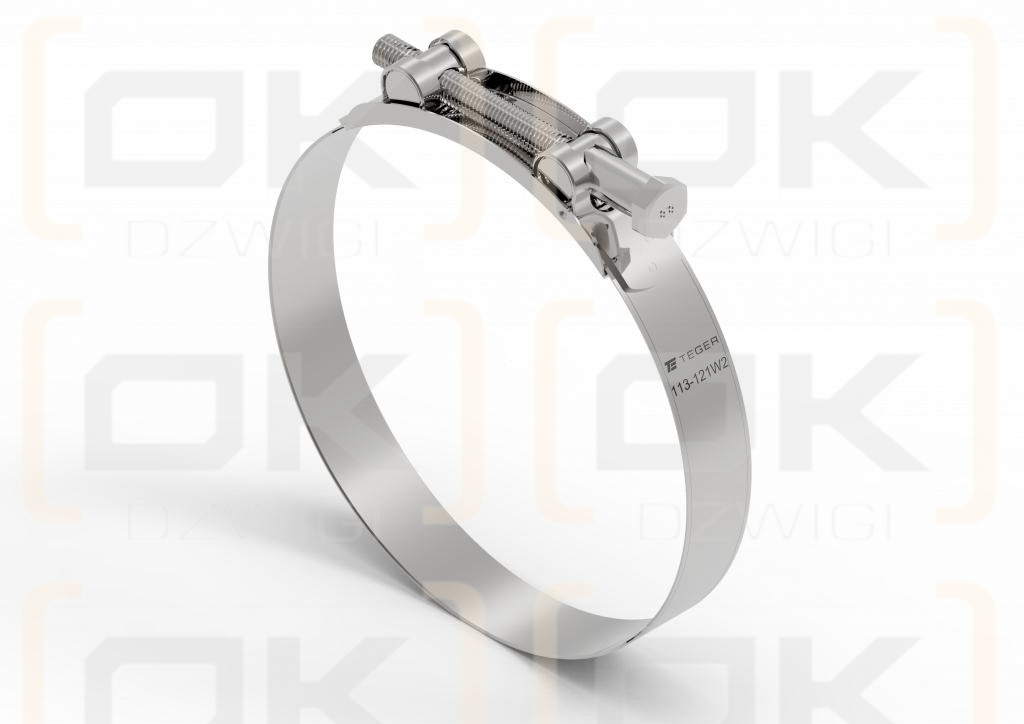 Opaska zaciskowa GBS 113-121 (obejma W2 - stal nierdzewna) szerkość 24mm TEGER ( sprzedawane po 5 )