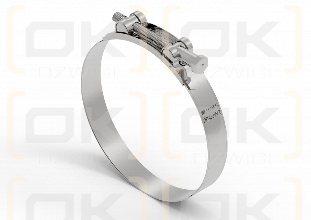 Opaska zaciskowa GBS 20-22 (obejma W2 - stal nierdzewna) szerkość 18mm TEGER ( sprzedawane po 10 )