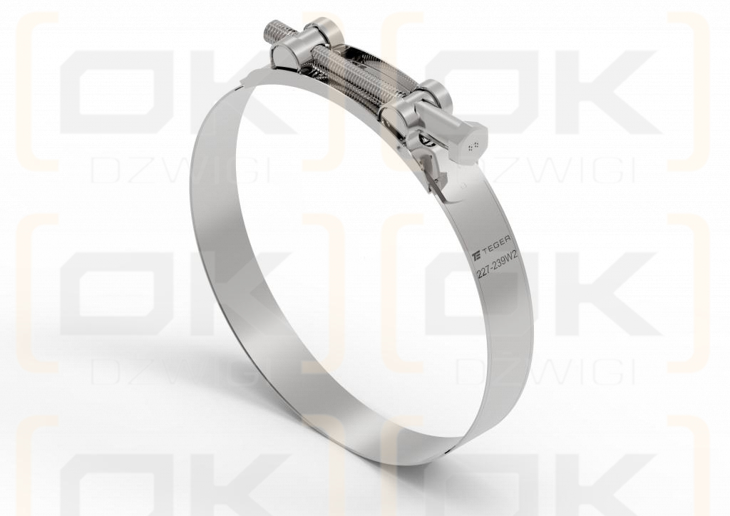 Opaska zaciskowa GBS 227-239 (obejma W2 - stal nierdzewna) szerkość 26mm TEGER ( sprzedawane po 5 )