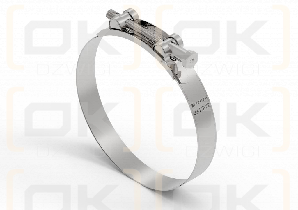 Opaska zaciskowa GBS 23-25 (obejma W2 - stal nierdzewna) szerkość 18mm TEGER ( sprzedawane po 10 )