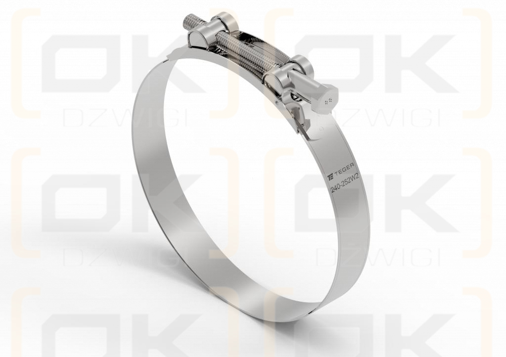 Opaska zaciskowa GBS 240-252 (obejma W2 - stal nierdzewna) szerkość 26mm TEGER ( sprzedawane po 5 )