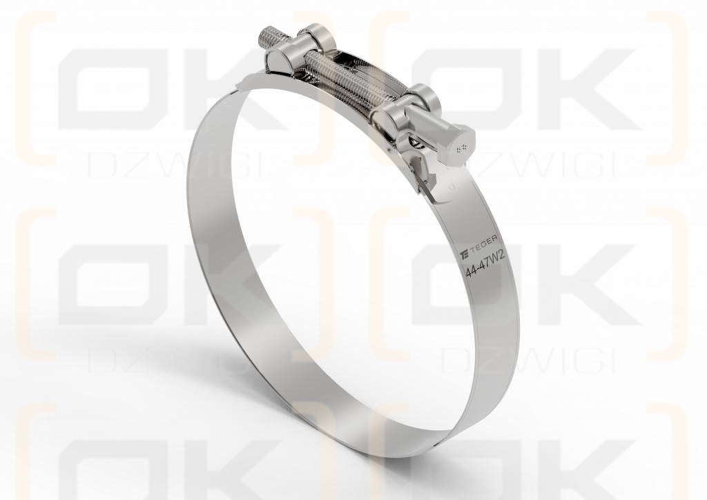 Opaska zaciskowa GBS 44-47 (obejma W2 - stal nierdzewna) szerkość 22mm TEGER ( sprzedawane po 10 )
