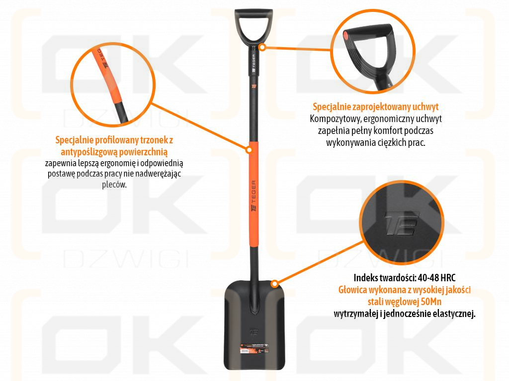 Universalschaufel mit Metallstiel – Schaufel (235/320/1250 mm), Teger