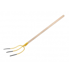 Dreizinkige Universalgabel mit Holzgriff (Länge 1500 mm), geschmiedet, Teger