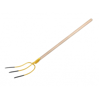 Dreizinkige Universalgabel mit Holzgriff (Länge 1500 mm), geschmiedet, Teger