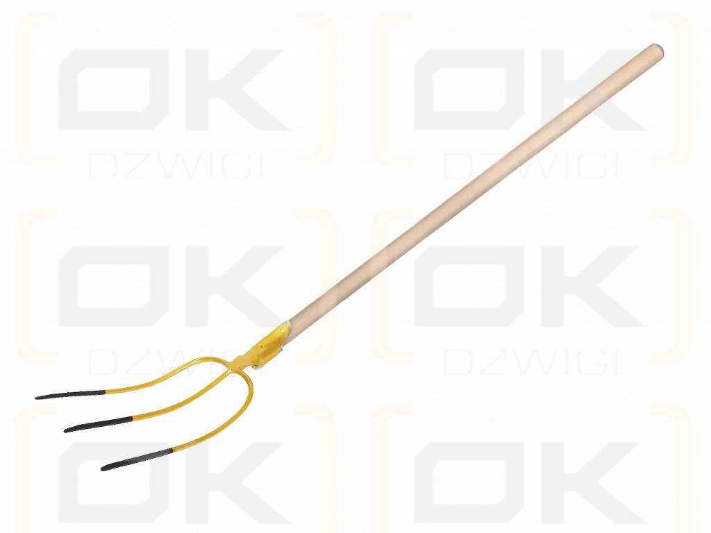 Dreizinkige Universalgabel mit Holzgriff (Länge 1500 mm), geschmiedet, Teger