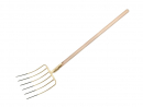 Horca agrícola de 6 dientes para ensilado/maíz, con mango de madera (longitud 1580 mm), forjada, Teger