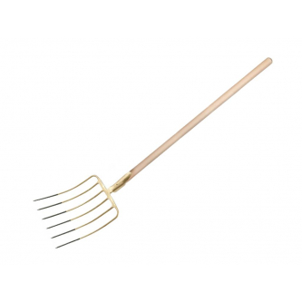 Horca agrícola de 6 dientes para ensilado/maíz, con mango de madera (longitud 1580 mm), forjada, Teger