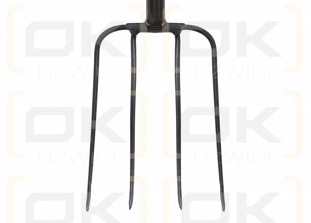 Widły gospodarcze 4-zębne na metalowym trzonku - Standard, (dł. 1250 mm), Teger