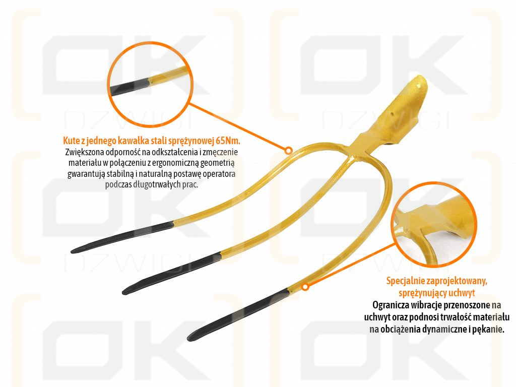 Dreizackige Universalgabel, rahmenlos, geschmiedet, Teger