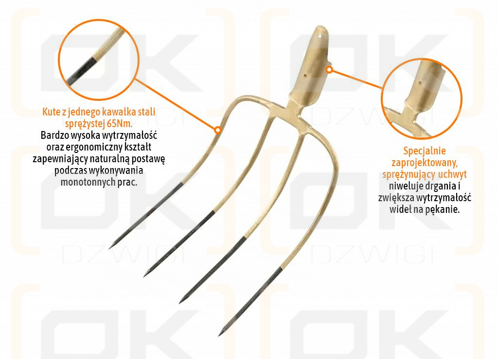 4-pronged utility fork, unframed, forged, Teger