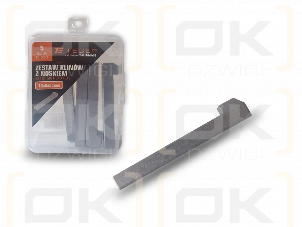 Keil mit Nase 10x8x55 TEGER, (im 5er-Set erhältlich)