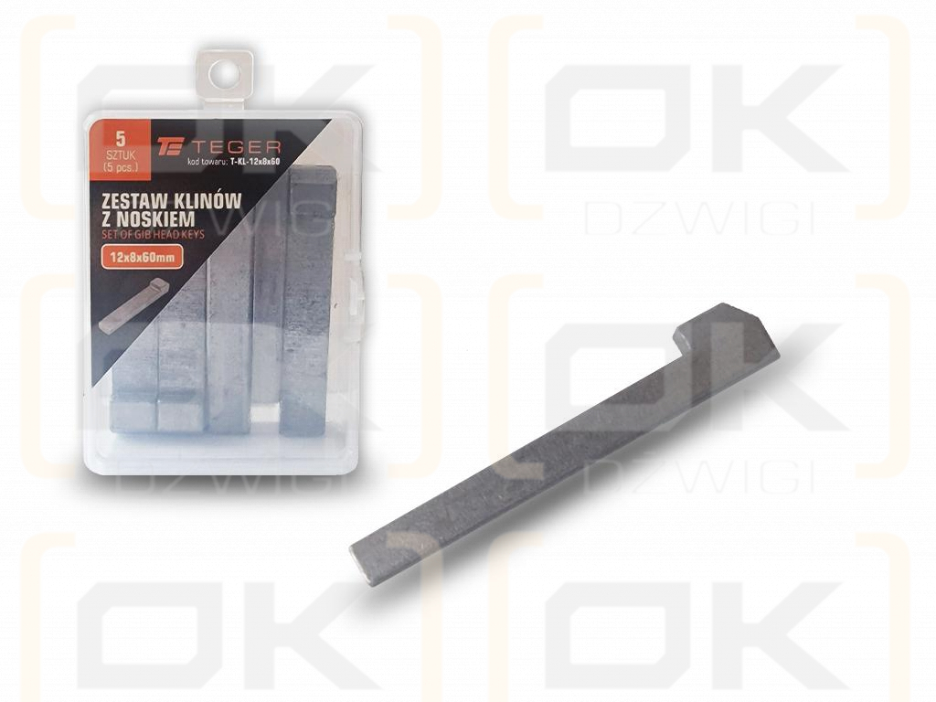 Keil mit Nase 12x8x60 TEGER, (im 5er-Set erhältlich)