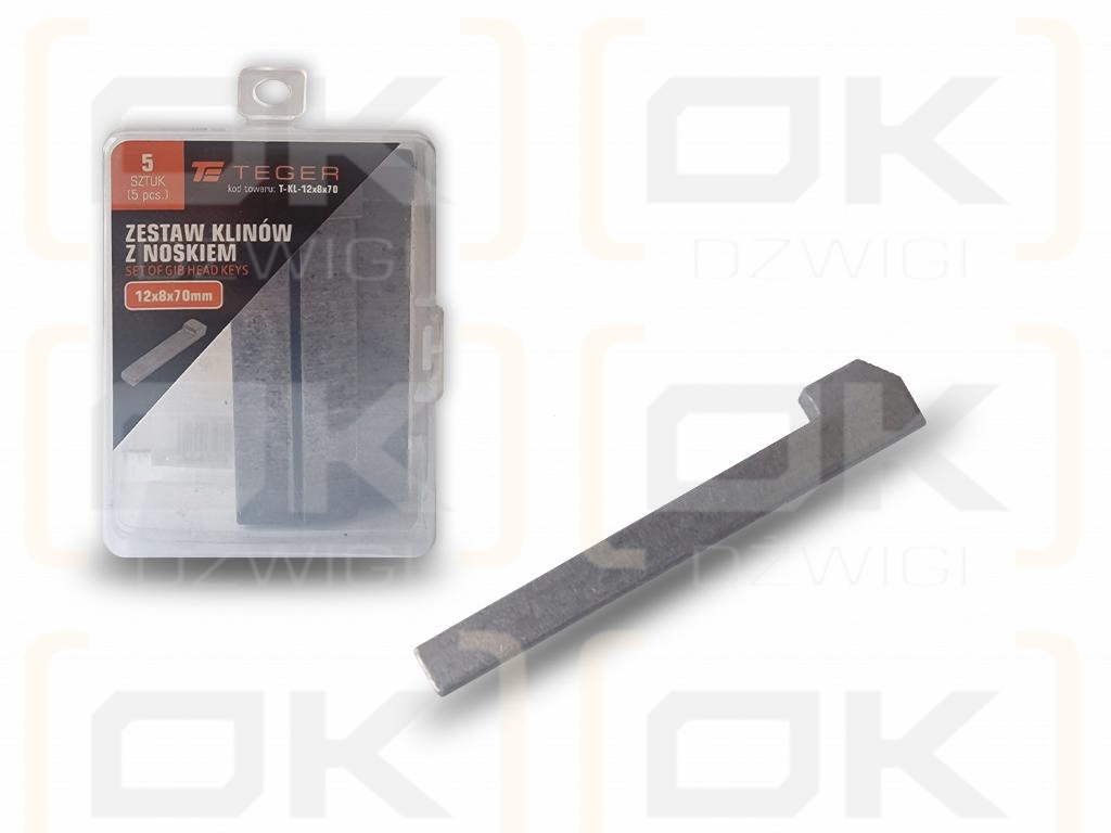 Keil mit Nase 12x8x70 TEGER, (im 5er-Set erhältlich)