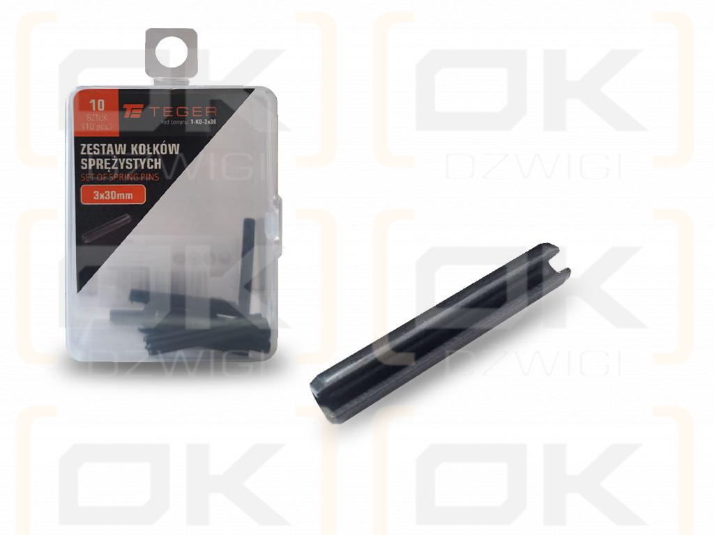 Satz mit 3 x 30 TEGER-Federstiften (im 10er-Set erhältlich)