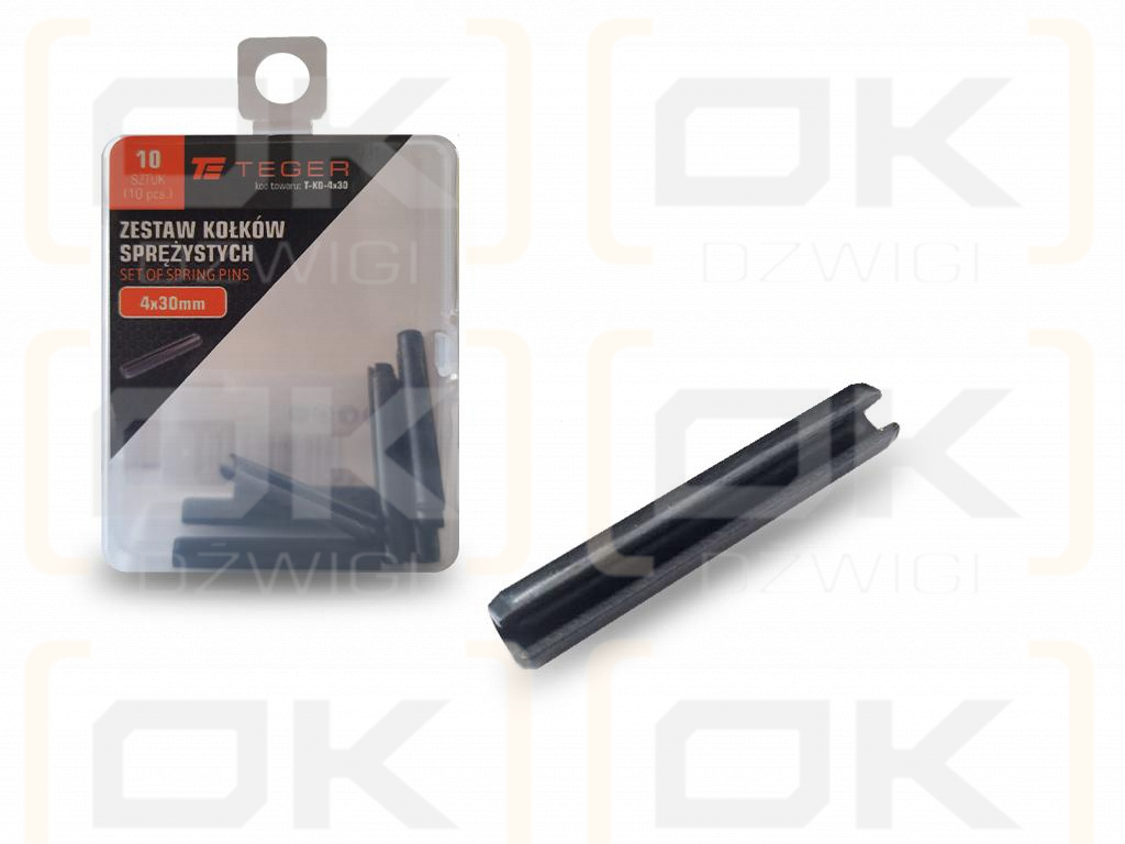 Satz mit 4 x 30 TEGER-Federstiften (im 10er-Set erhältlich)