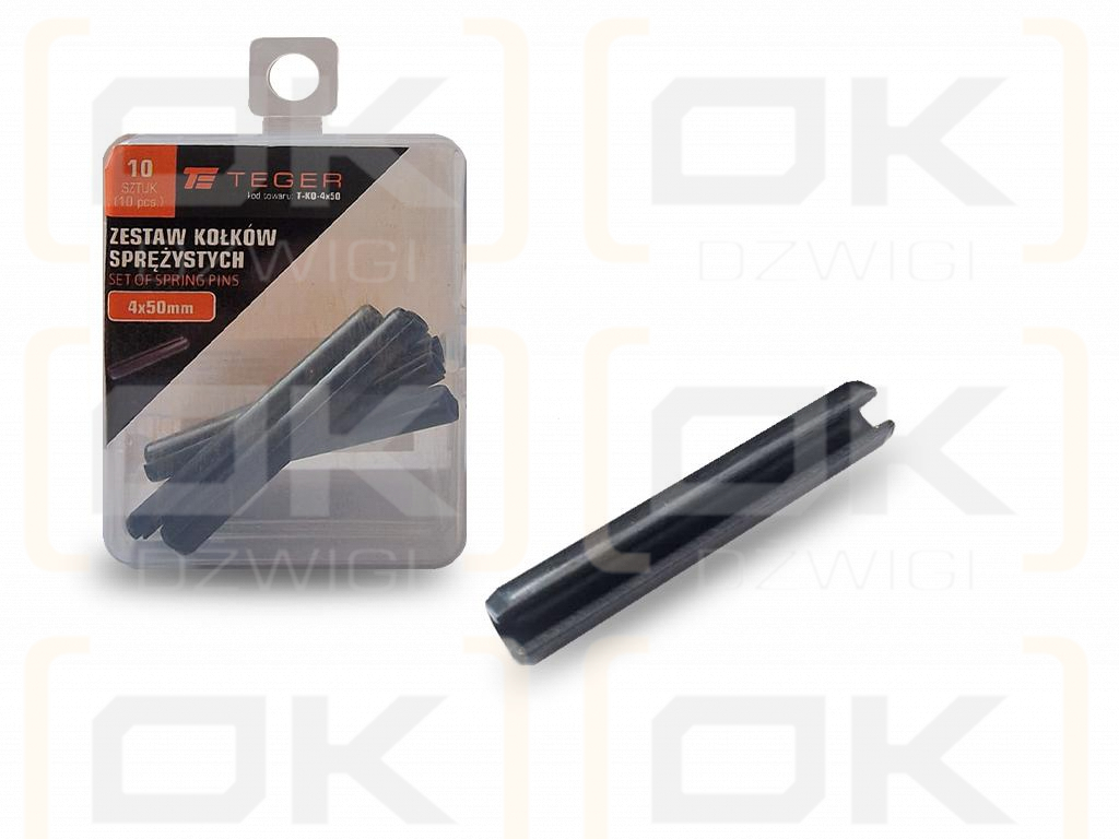 Satz mit 4 x 50 TEGER-Federstiften (im 10er-Set erhältlich)