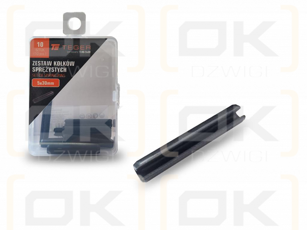 Satz mit 5 x 30 TEGER-Federstiften (im 10er-Set erhältlich)