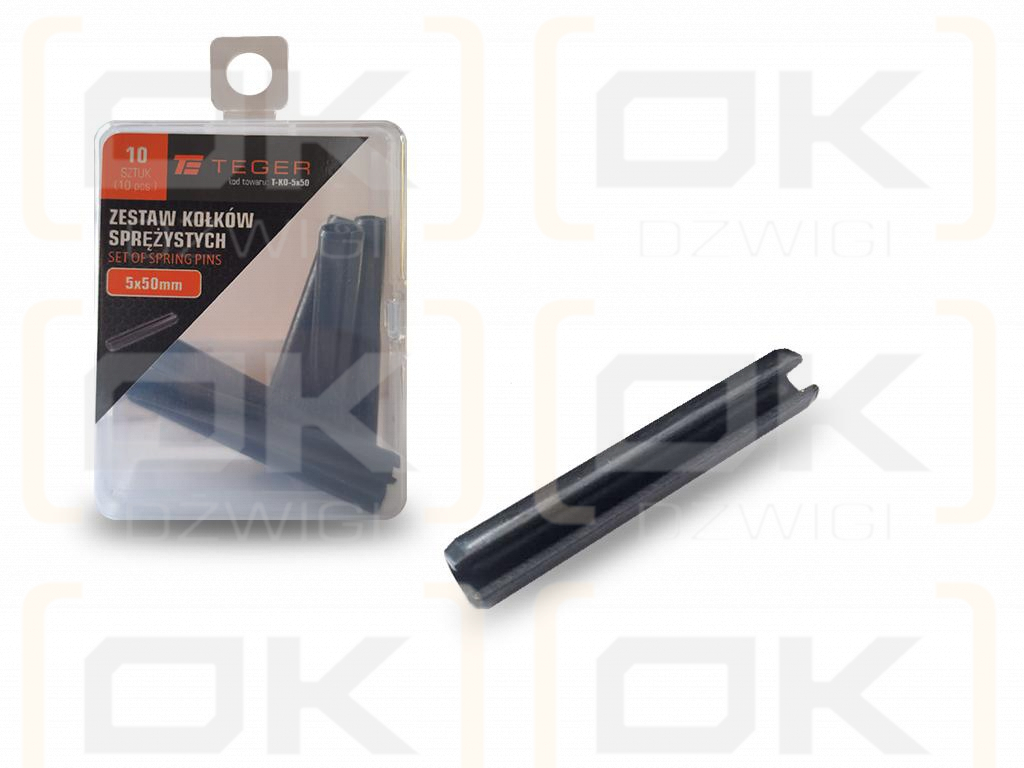 Satz mit 5 x 50 TEGER-Federstiften (im 10er-Pack erhältlich)