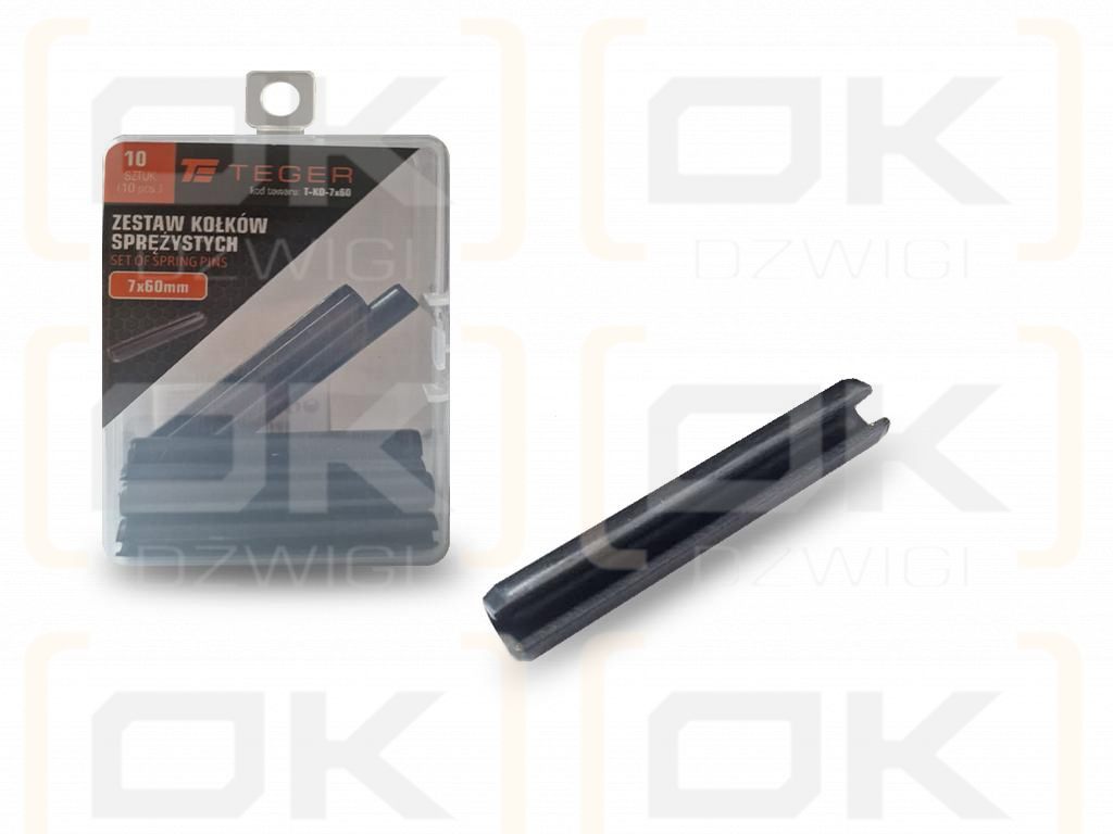 Satz mit 7 x 60 TEGER-Federstiften (im 10er-Set erhältlich)