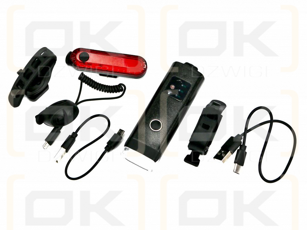 Juego de luces LED para bicicleta Teger, delanteras 2000 mAh y traseras 150 mAh, recargables por USB, con bocina