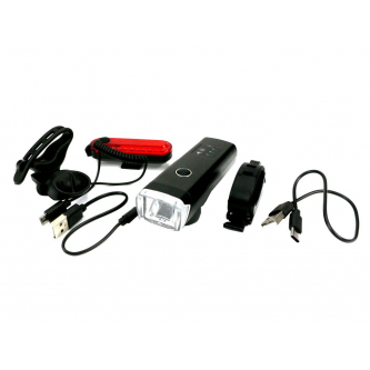 Juego de luces LED para bicicleta Teger, delanteras 2000 mAh y traseras 150 mAh, recargables por USB, con bocina