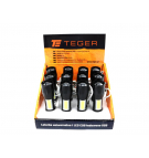 Latarka uniwersalna LED COB 200 lm ładowana USB sprzedawana po 12 szt w kartoniku ekspozycyjnym Teger