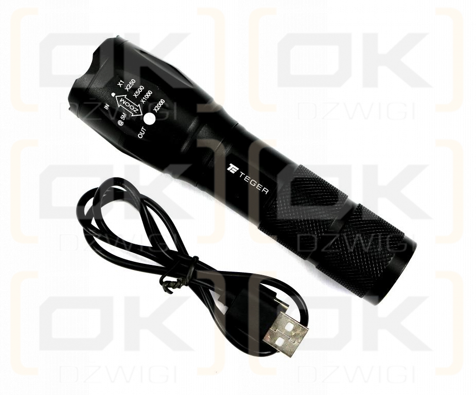Latarka uniwersalna ładowana USB z funkcją POWER BANK 2200mAh XPS 300 lm Teger