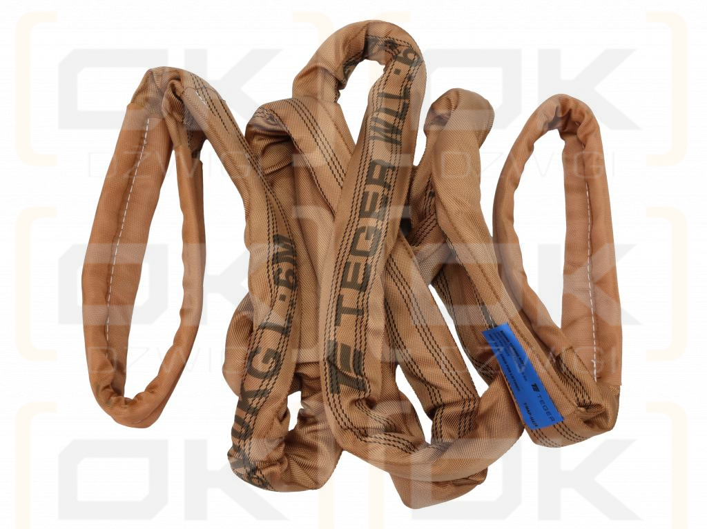 Cuerda de remolque de fibras sintéticas, fuerza de tracción 42T, longitud 6m, certificada Teger