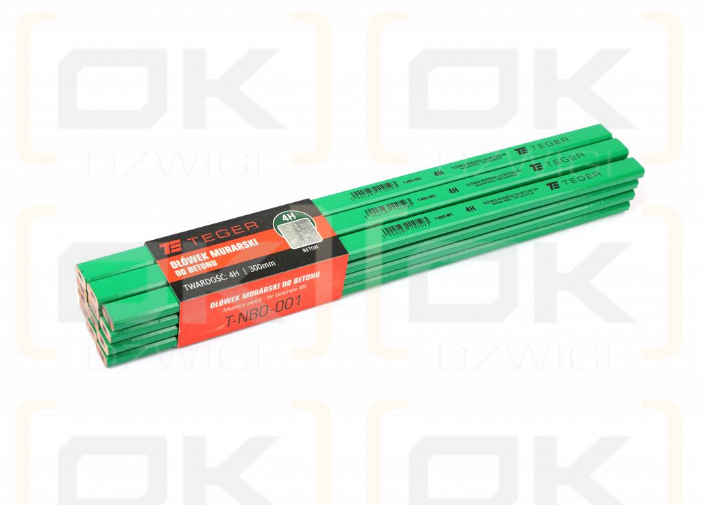 Ołówek murarski - do betonu 4H / 300mm / TEGER (sprzedawane po 12 szt)