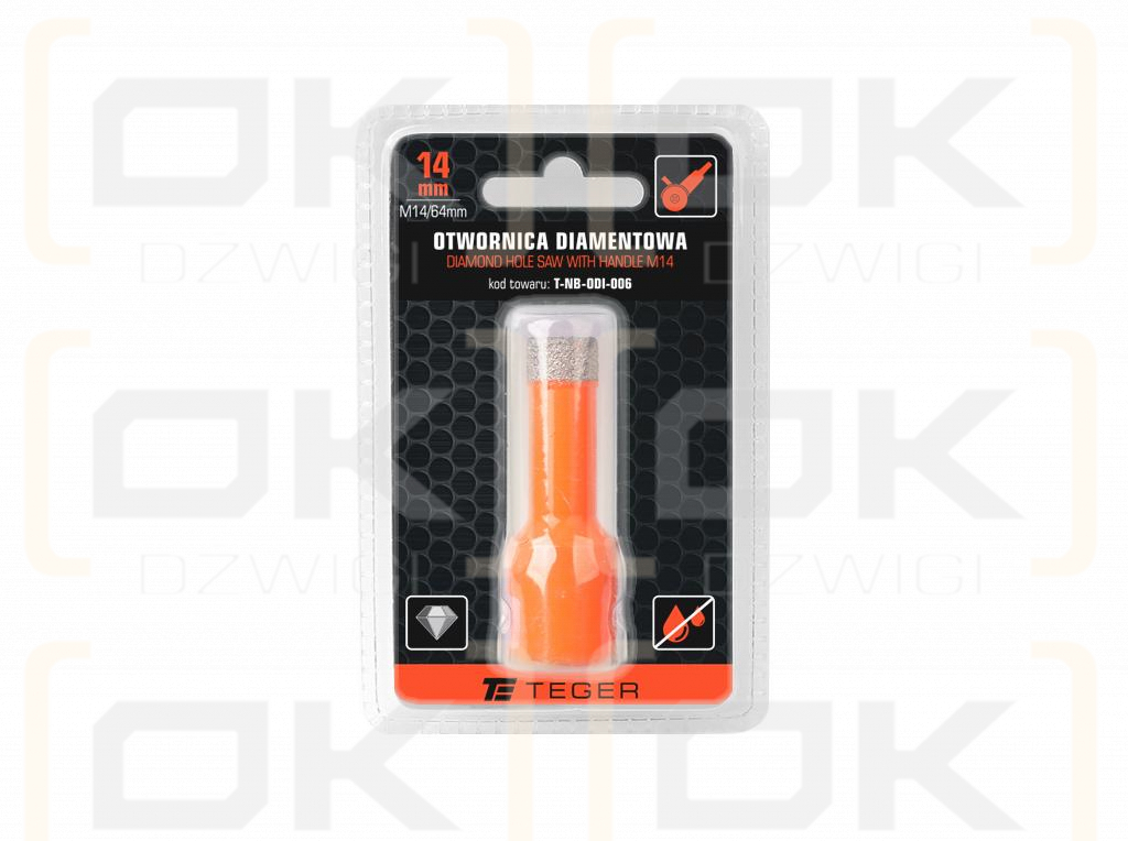 Otwornica diamentowa z uchwytem M14/14 mm / TEGER