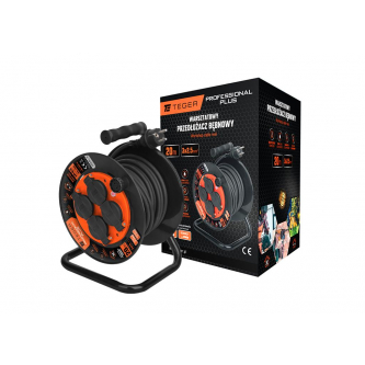 Enrollador de cable alargador de taller PROFESIONAL, 3X2,5mm, IP44, H05RR-F, cert. CE / 20M, Teger