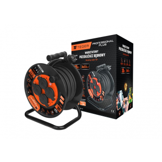Enrollador de cable alargador de taller PROFESIONAL, 3X2,5mm, IP44, H05RR-F, cert. CE / 30M, Teger