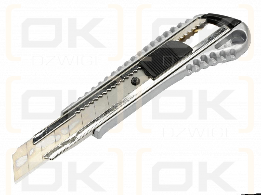 18mm snap-off knives in an aluminum housing in a display box, sold in packs of 24, Teger