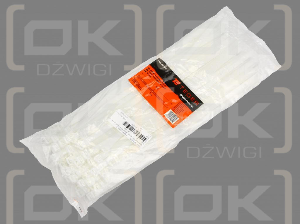 Cable ties, cable ties, tie clips, cable ties, 12.0 x 500mm 100 pcs in a bag transparent UV resistant, in electrical engineering, electronics, construction and mechanics, Teger