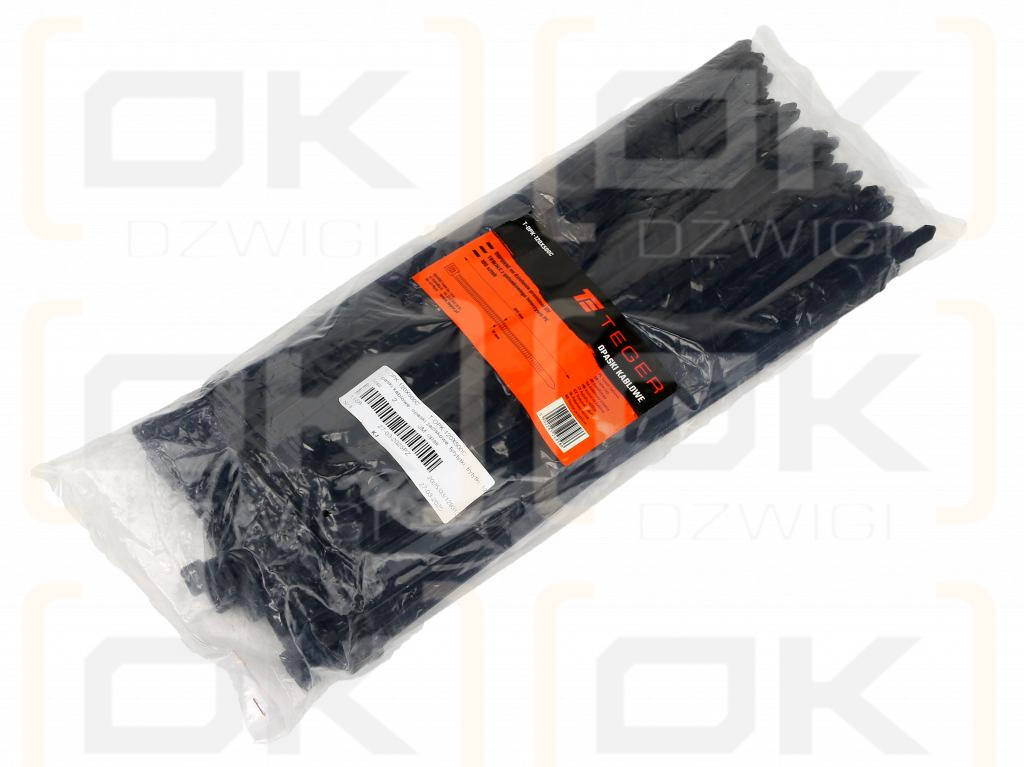 Kabelbinder, Kabelbinder, Kabelclips, Kabelbinder, 12,0 x 500mm 100 Stück im Beutel schwarz UV-beständig, in Elektrotechnik, Elektronik, Bau und Mechanik, Teger