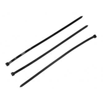 Bridas, bridas, clips para bridas, bridas para cables, 7,5 x 400 mm, 100 unidades en bolsa, color negro, resistentes a los rayos UV, Teger