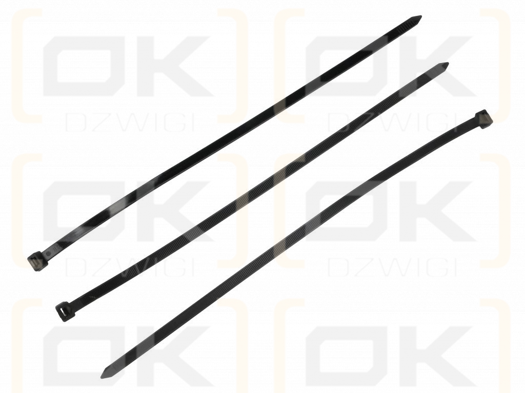 Opaski kablowe, opaski zaciskowe, tyrytytki, trytytki, 7.5 x 400mm 100 szt w worku czarne odporne na UV, Teger