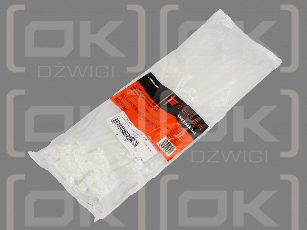 Cable ties, cable ties, tie clips, cable ties, 9.0 x 400mm 100 pcs in a bag transparent UV resistant, in electrical engineering, electronics, construction and mechanics, Teger