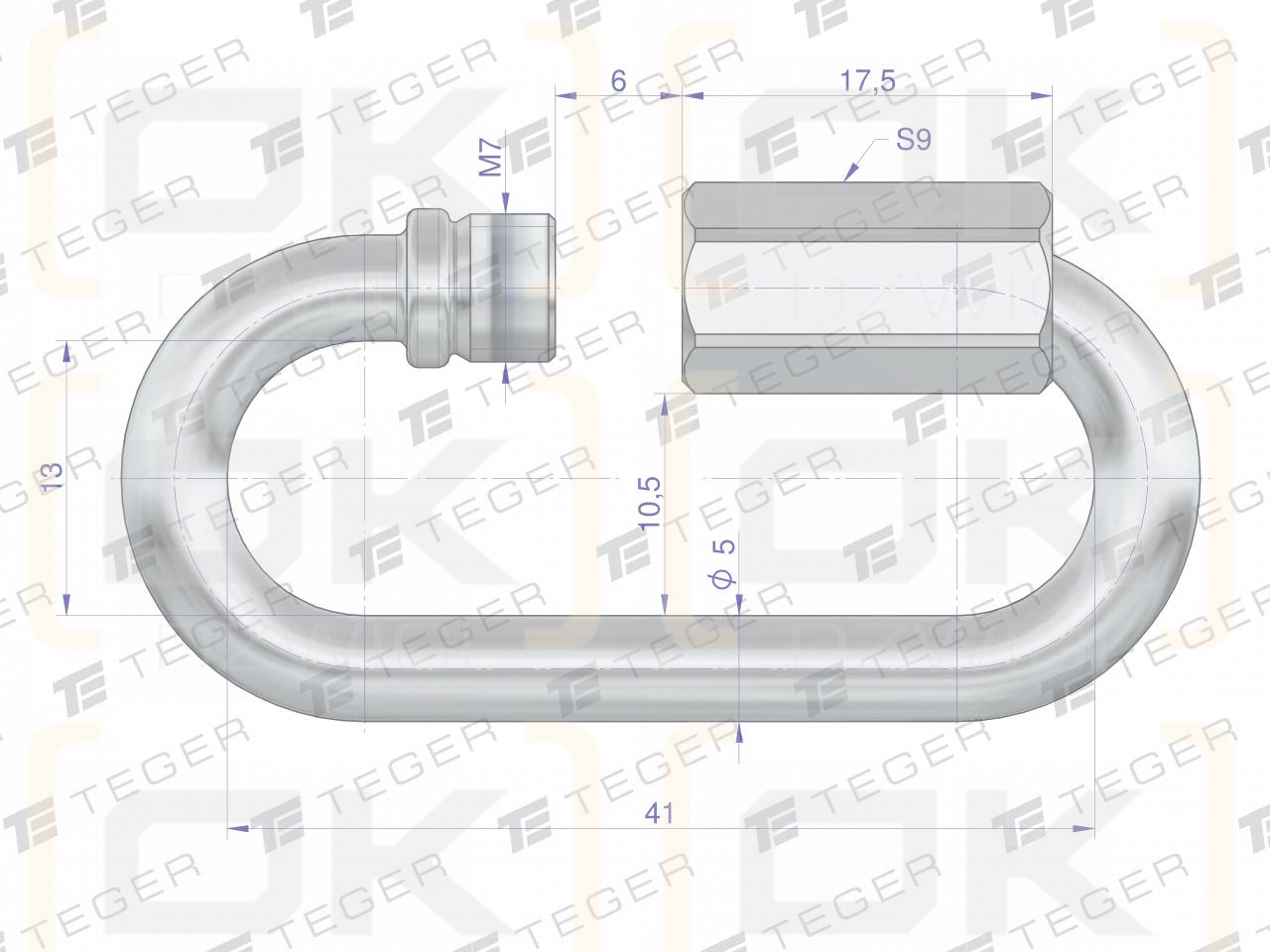 Eslabón trenzado TEGER de 5 mm (se vende en paquetes de 25)