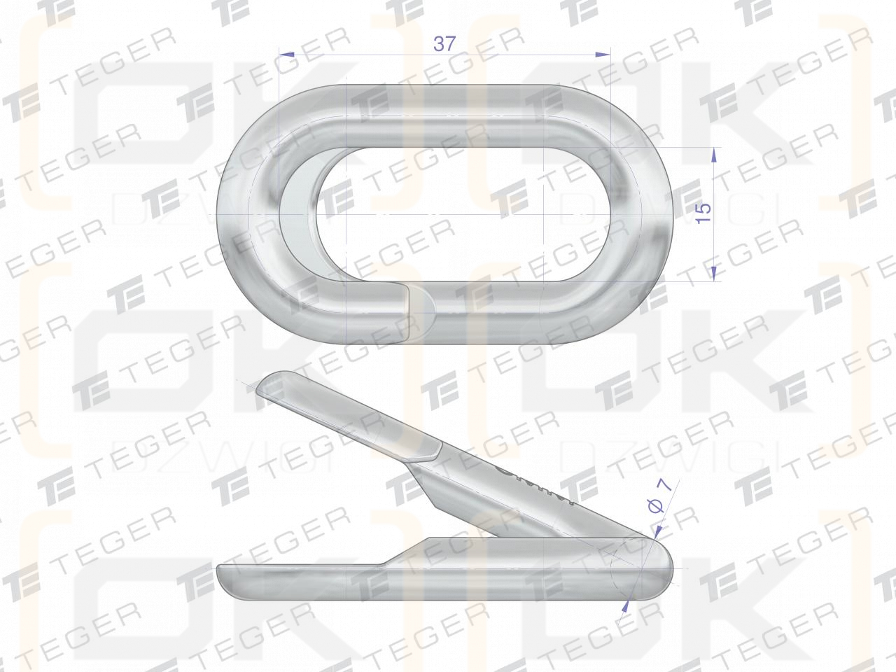 Крепление-защелка M8 TEGER (продается упаковками по 25 шт.)