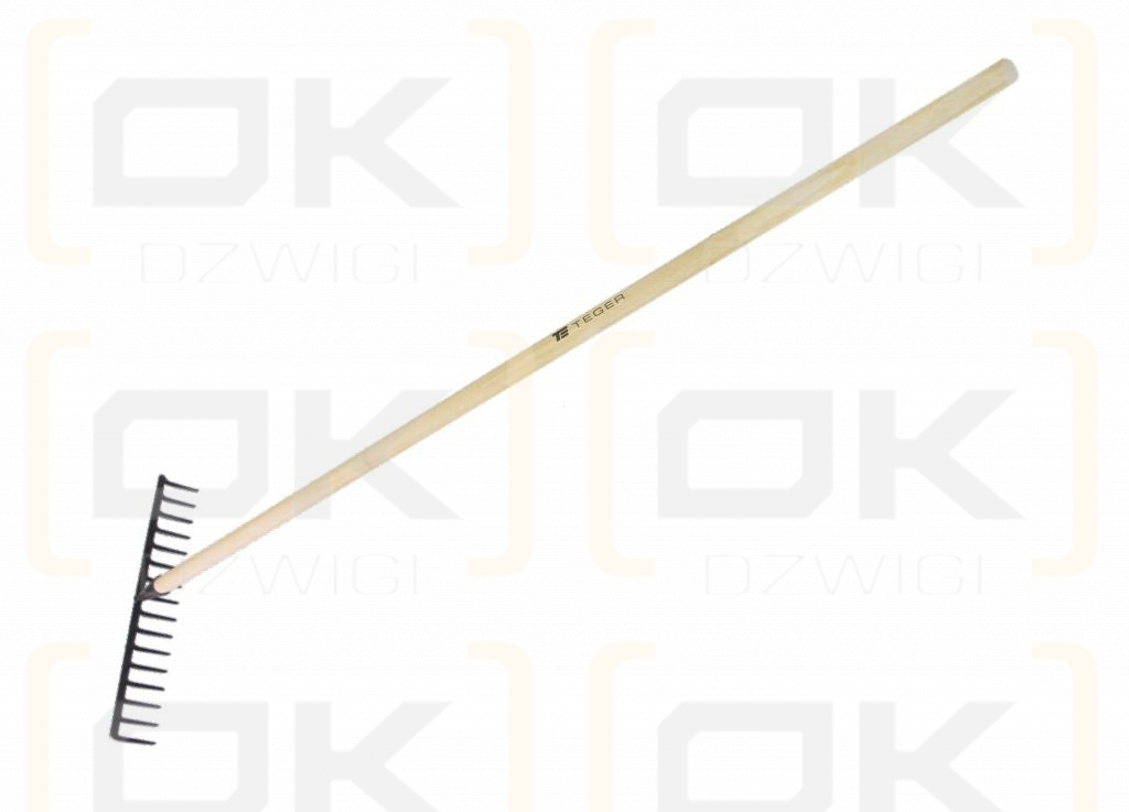 Grabie metalowe 14 zębne na drewnianym trzonku / TEGER