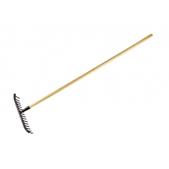 Grabie metalowe 18 zębne do kamienia na drewnianym trzonku - Extra strong / TEGER (pakowane po 5 szt)