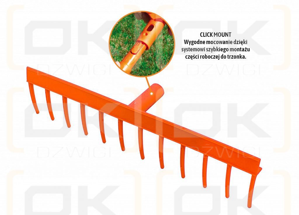 Grabie plastikowe uniwersalne 12 zębne (mocowanie CLICK) / TEGER