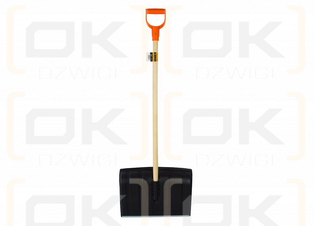 Łopata do śniegu na drewnianym trzonku - czarna / TEGER (pakowane po 15 szt)