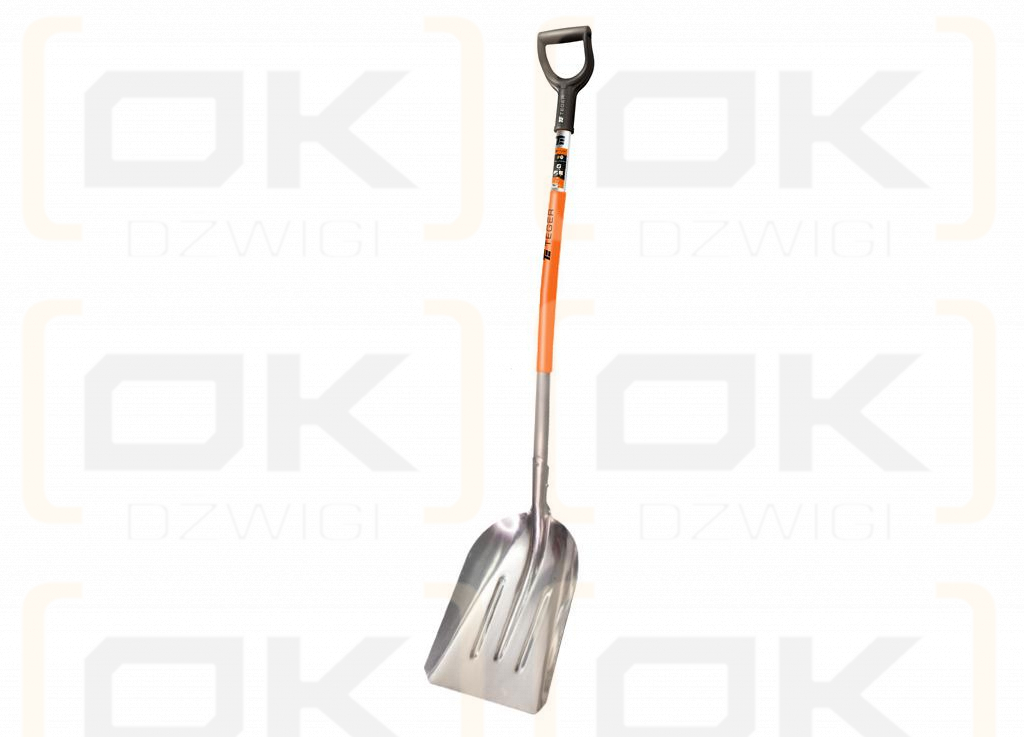 Łopata aluminiowa gospodarcza - uniwersalna - wąska, (290/380/1380mm), Teger