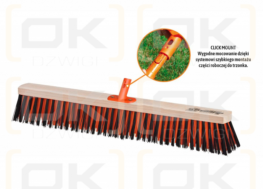 Szczotka do prac porządkowych PREMIUM - ulicówka 55x600 mm (mocowanie Click) / TEGER