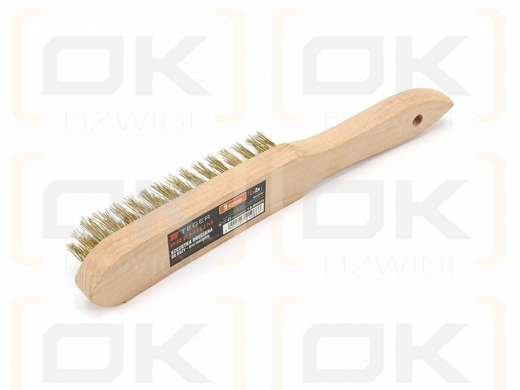 Szczotka druciana do rdzy PREMIUM - drut mosiądzowany / 5 rzędowa / TEGER
