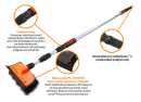 Cepillo telescópico - flow con escobilla de goma PROFESIONAL - LARGO (longitud 180-400cm) / cerdas suaves de PVC / TEGER 