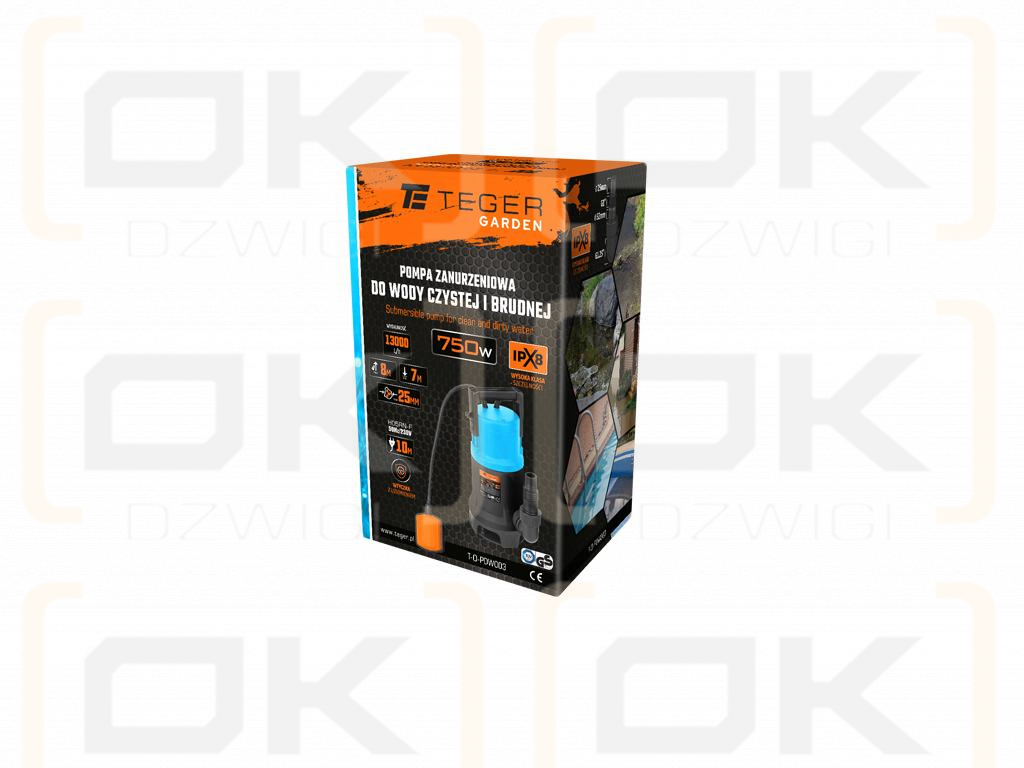 Tauchpumpe für sauberes und schmutziges Wasser 750W, (Schwimmerschalter), TEGER